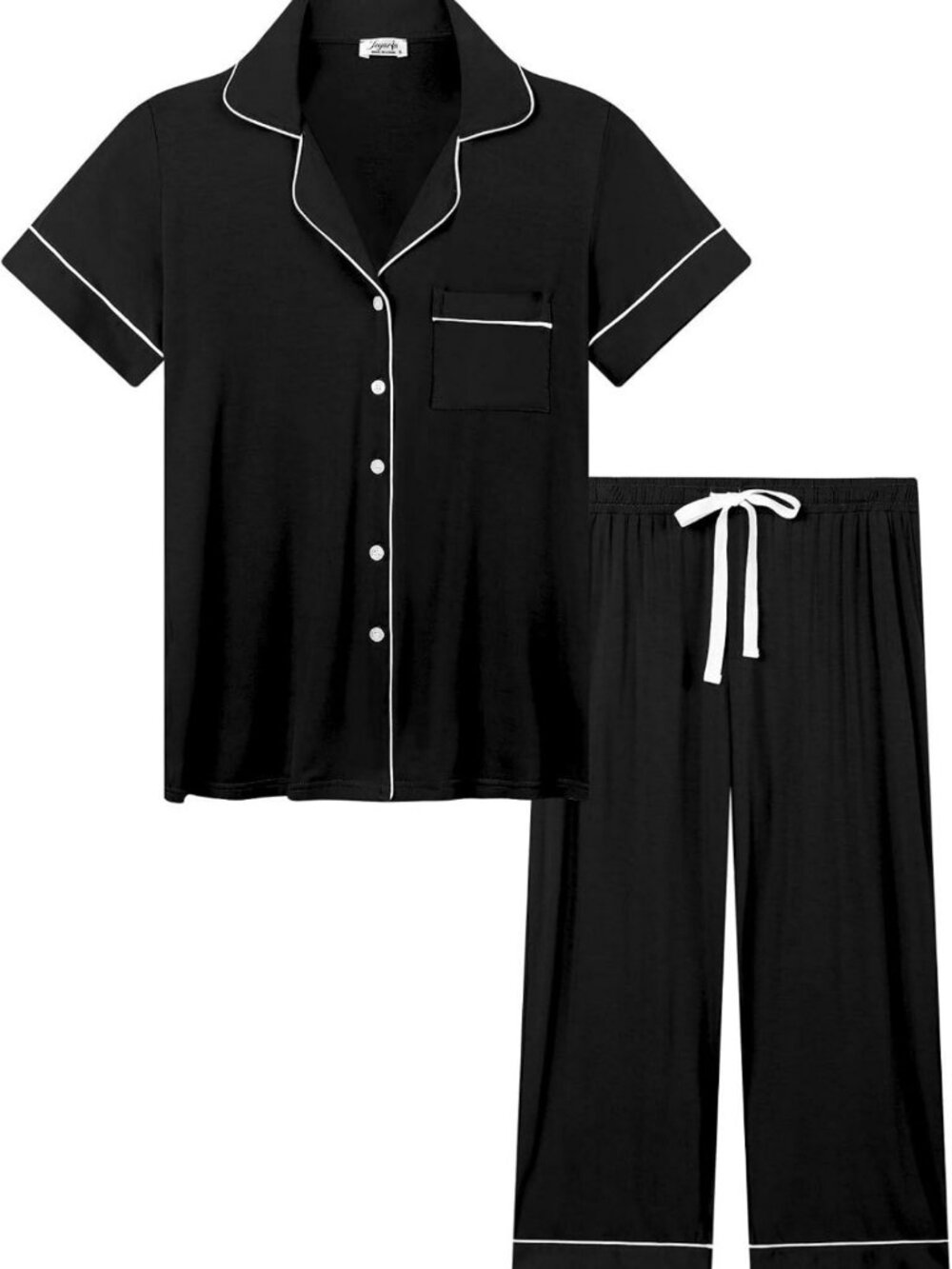 Cozy Bamboo Viscose Capri Pajamas for Women - Cooling Button Front Sleep Set